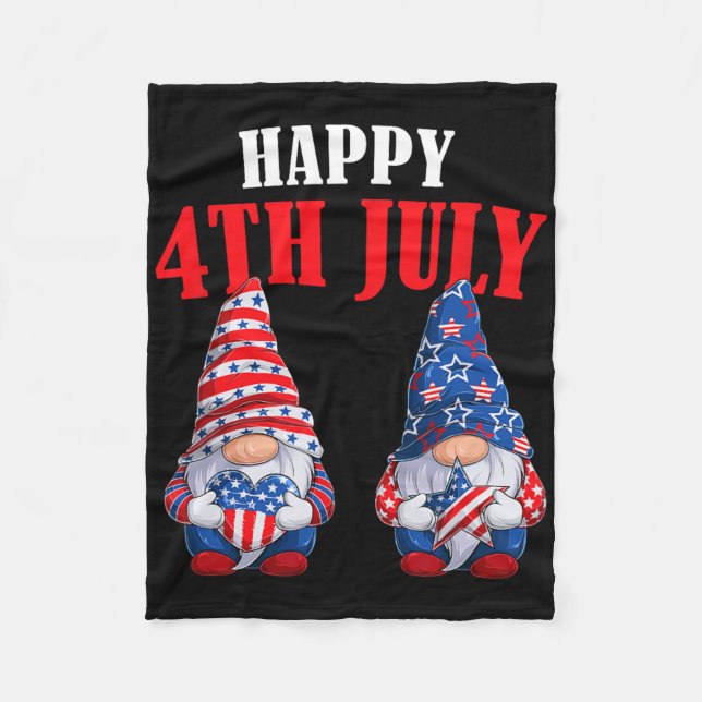 4 juli Tomtar Amerika Självständighetsdag Patriot Fleecefilt (Framsidan)