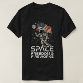 4 juli-tröja: astronaut Rymdfrihet Grafik T Shirt