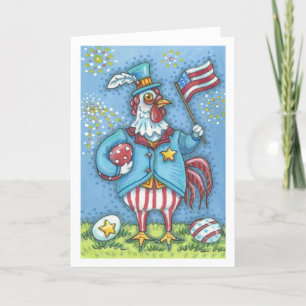 4 JULI TUPP, CHICKEN GREETING CARD Verse Kort