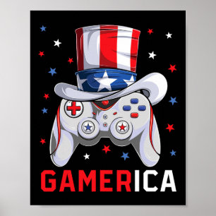 4 juli TV-spel amerikansk flagga farbror Sam Gam Poster