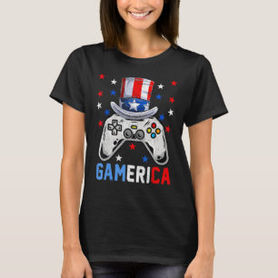 4 juli TV-spel Gamerica Pojkar Män USA T Shirt