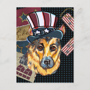 4 juli tysk schäferhund vykort