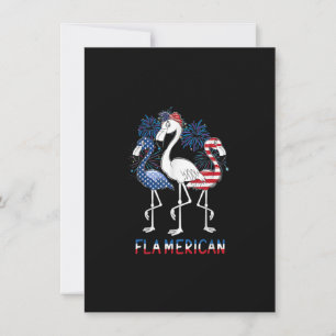 4 juli US Flagga Funny Patriotic Flamingo Flame Inbjudningar