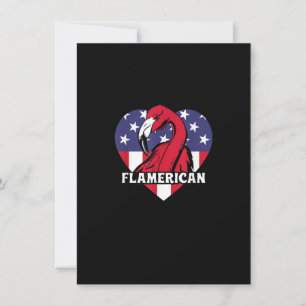 4 juli US Flagga Funny Patriotic Flamingo Flame Inbjudningar