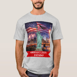 4 juli USA 250-års Statue of Liberty-Raketen T Shirt