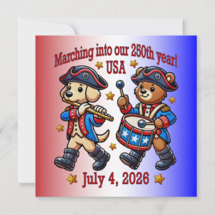 4 juli USA 250-årsjubileum Semiquincentennial Inbjudningar