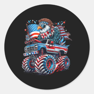4 juli USA Amerikansk Flagga Vitörn Patriotisk Runt Klistermärke