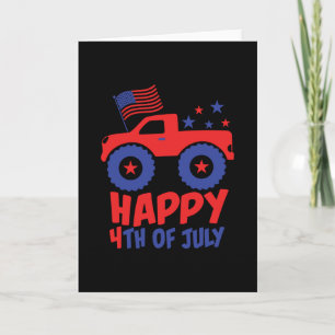 4 juli USA Barn Monster Truck Kort