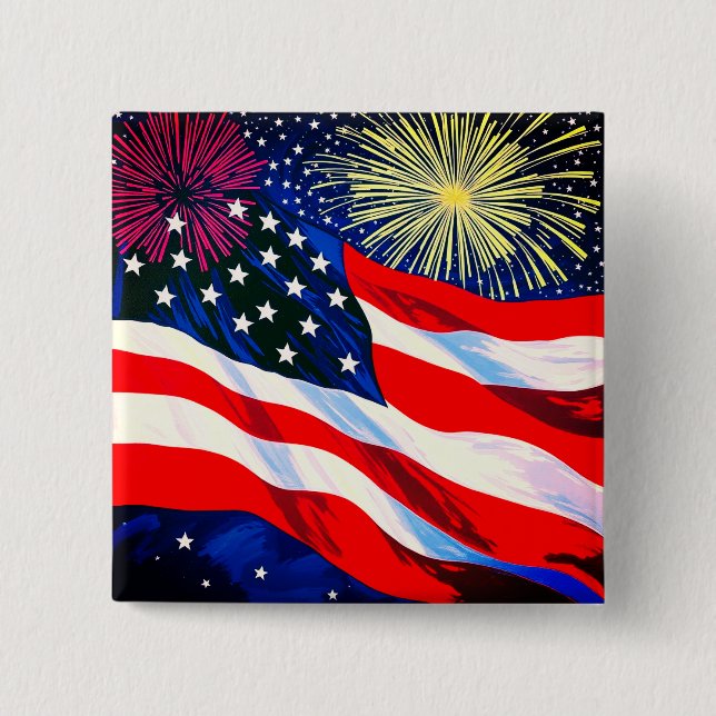 4 juli USA-flagga #2 Knapp (Framsida)