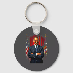 4 juli USA-flagga 44:e presidenten Barack Obama T- Nyckelring