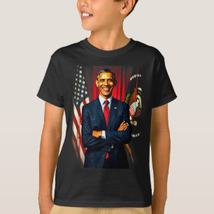 4 juli USA Flagga 44:e presidenten Barack Obama T- T Shirt