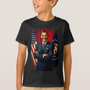 4 juli USA-flagga 44:e presidenten Barack Obama T- T Shirt