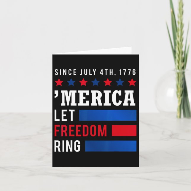 4 juli USA Flagga Amerika Låt friheten ringa  Kort (Framsida)