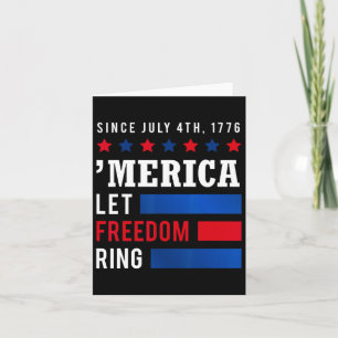 4 juli USA Flagga Amerika Låt friheten ringa Kort