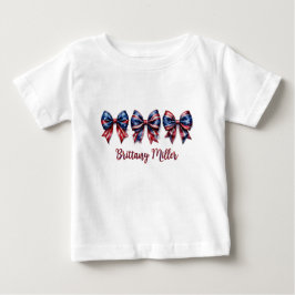 4 juli USA flagga Bow Anpassningsbar T-Shirt