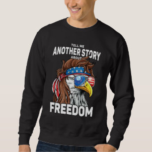 4 juli USA Flagga Frihet Patriotisk Vitörn Lång Ärmad Tröja