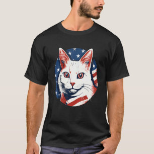 4 juli USA-flagga Japansk Bobtail Katt T Shirt