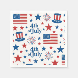 4 juli USA flagga Patriotic Party Napkins Pappersservett