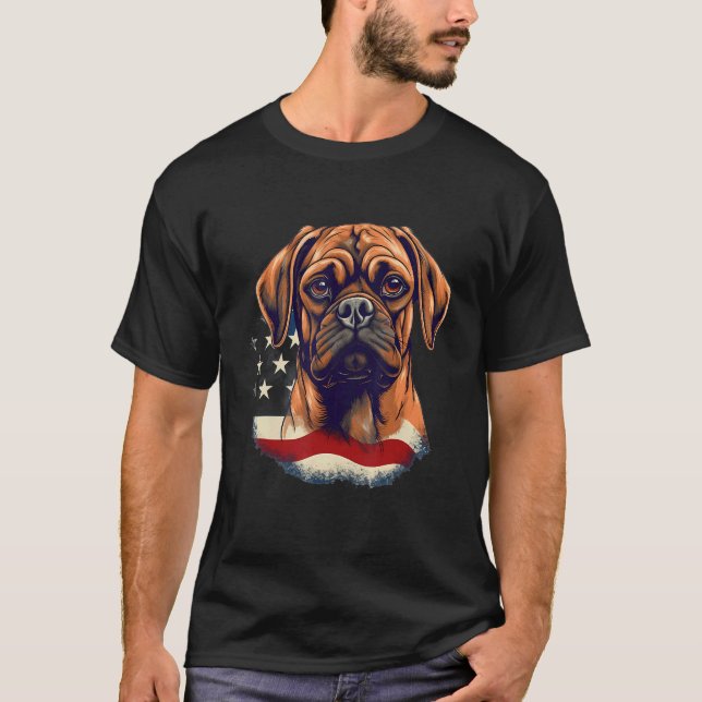 4 juli USA-flagga Puggle-hund T Shirt (Framsida)