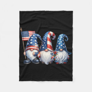 4 juli USA Flagga Tomtar Patriotisk Självständighe Fleecefilt