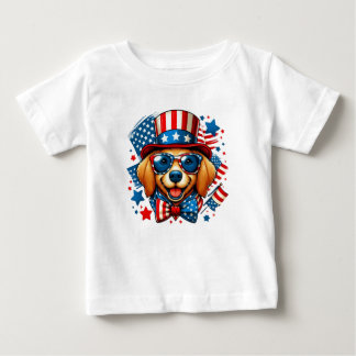 4 juli USA Patriotisk hund självständighetsdag T Shirt