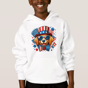 4 juli USA Patriotisk Hund Självständighetsdagen T Shirt