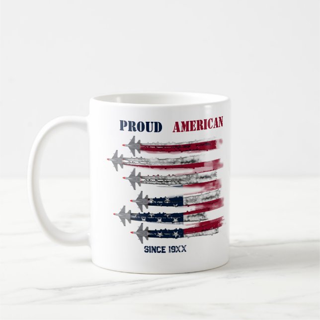 4 juli USA:s självständighetsdag present Kaffemugg (Vänster)