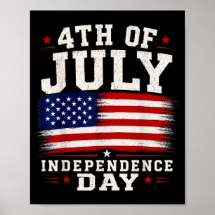 4 juli USA:s självständighetsdag USA Flagga Amerik Poster