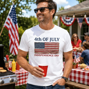 4 juli USA:s självständighetsdag Vintage flagga T Shirt