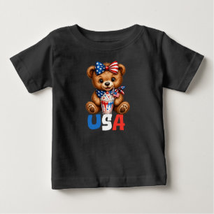4 juli USA sommar teddybjörn barn T Shirt