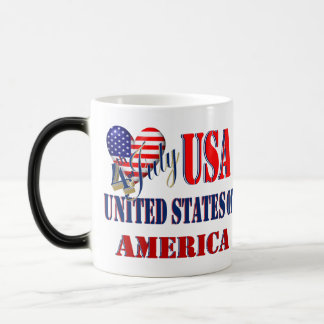 4 juli USA T-Shirt Classic Round Sticker Coff Magisk Mugg