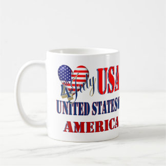 4 juli USA T-Shirt Classic Round Sticker Kaffemugg