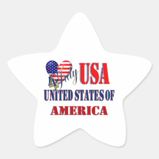 4 juli USA T-Shirt Classic Round Sticker Stjärnformat Klistermärke