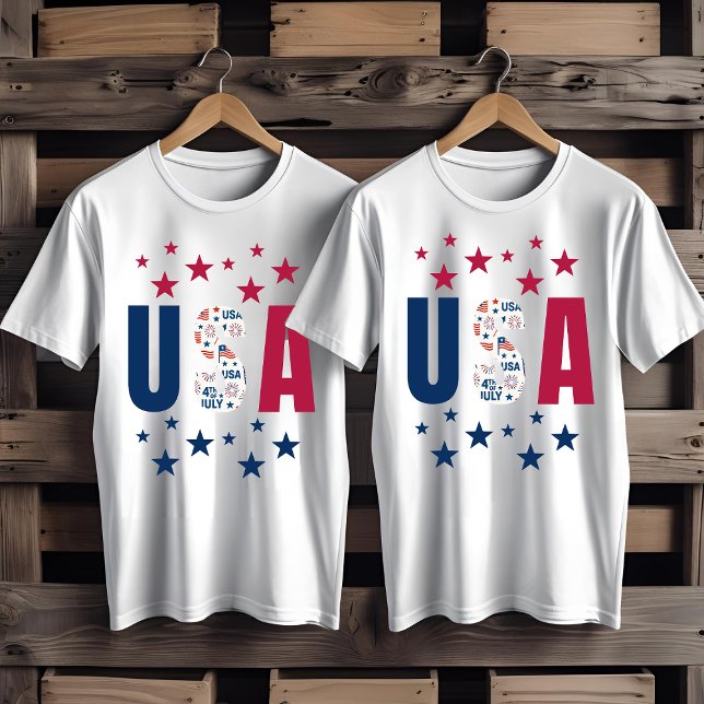 4 juli USA T-Shirt with Stars (Skapare uppladdad)
