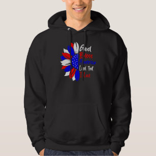4 juli Välsigna dig Amerika-land i Kärlek Sol Hoodie