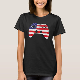4 juli Video Game Spelare Barn Pojkar Män Usa 2 T Shirt