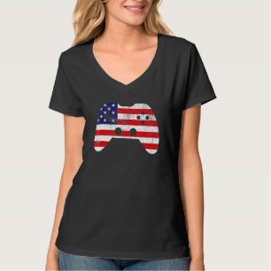 4 juli Video Game Spelare Barn Pojkar Män Usa 2 T Shirt
