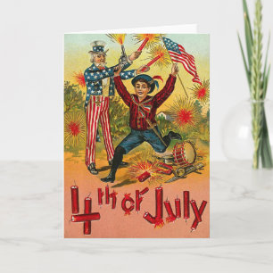 4 juli - Vintage art Kort