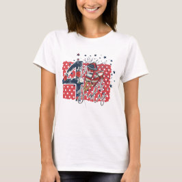 4 juli Vit T-skjorta för kvinnor T Shirt