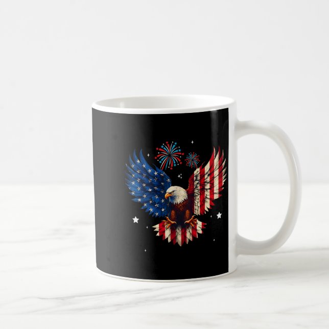 4 juli vitörnad patriotisk design kaffemugg (Höger)