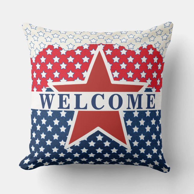 4 juli, WELCOME Red, White & Blue Kudde (Framsida)