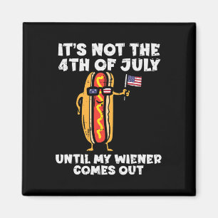 4 juli Wiener Hotdog American Flagga Patriotic Magnet