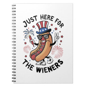 4 juli Wiener USA Amerikansk flagga Patriotisk Anteckningsbok