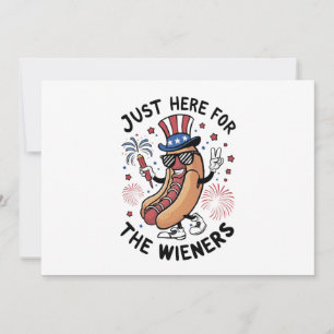 4 juli Wiener USA Amerikansk flagga Patriotisk  Inbjudningar