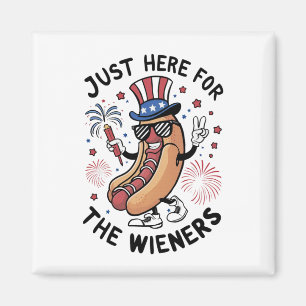 4 juli Wiener USA Amerikansk flagga Patriotisk Magnet