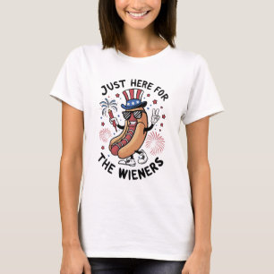 4 juli Wiener USA Amerikansk flagga Patriotisk T Shirt