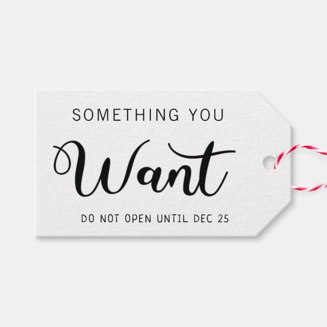 4 julklappar något du vill ha tillbaka namn presentetikett (Framsidan (Horizontal))