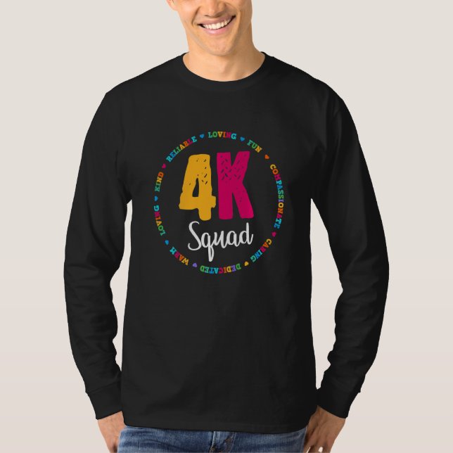 4 k Squad Crew Teacher Kindergarten Kinder Ele T Shirt (Framsida)