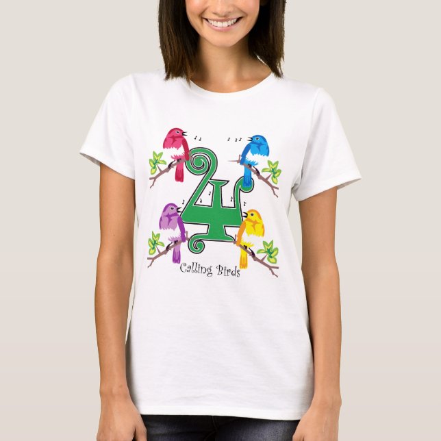 4 kallande fåglar tee shirt (Framsida)