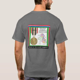 4 KAMPANJ STÄNGAR IRAK KRIG VETERAN TEE SHIRT